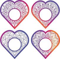 Hand Drawn Style Heart Frame Set Free Vector