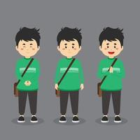 personaje de estudiante universitario con expresión vector