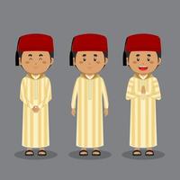 Moroccans Character with Various Expression vector