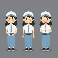 personaje de secundaria indonesia con expresión vector