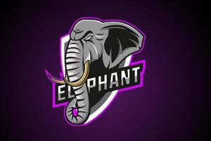 elephant e sport mascot logo vector