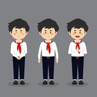 North Korean School Character with Expression vector