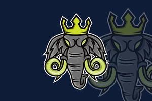 wild elephant gamer mascot esport logo vector