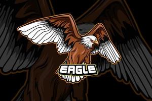 eagle E-sports team logo template vector