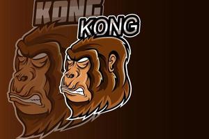 kingkong mascot logo for electronic sport gaming logo vector