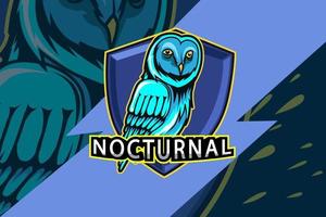 nocturnal owl  e-sports team logo template vector
