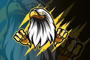 eagle e-sports team logo template vector