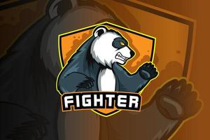 plantilla de logotipo de panda e-sports team vector