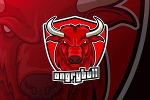 red head bull mascot for sports and esports logo isolated vector