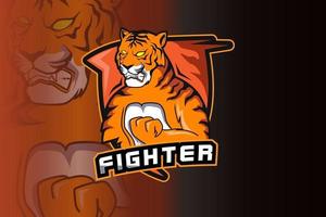 wild tiger mascot for sports and e sports logo vector