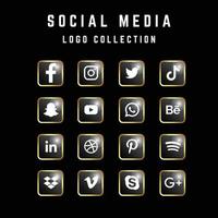 colección de logotipos de redes sociales vector