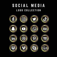 social media logo set collection vector