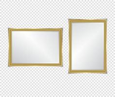 Gold shiny glowing frame background. Gold luxury vintage style vector