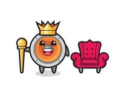 Mascot cartoon of loudspeaker as a king vector