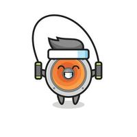 loudspeaker character cartoon with skipping rope vector