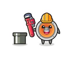 Character Illustration of loudspeaker as a plumber vector