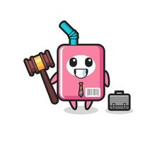 Illustration of milk box mascot as a lawyer vector