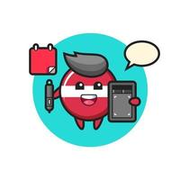 Illustration of latvia flag badge mascot as a graphic designer vector