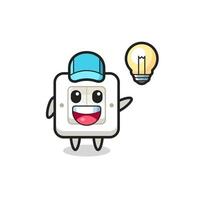 light switch character cartoon getting the idea vector