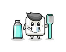 Mascot Illustration of light switch with a toothbrush vector