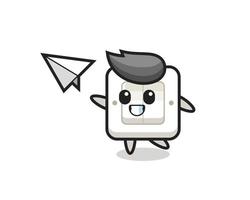 light switch cartoon character throwing paper airplane vector