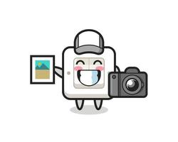 Character Illustration of light switch as a photographer vector