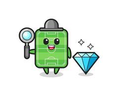 Illustration of football field character with a diamond vector