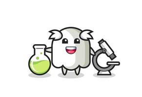 Mascot character of ghost as a scientist vector