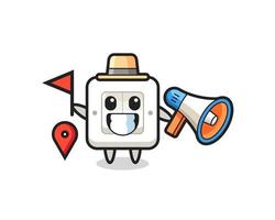 Character cartoon of light switch as a tour guide vector