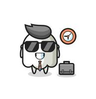 Cartoon mascot of ghost as a businessman vector