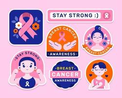 Breast Cancer Awareness Sticker Pack vector