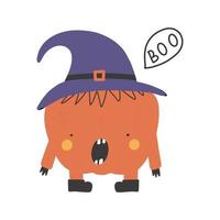 Halloween Pumpkin cute cartoon pumpkin monster Happy halloween print vector