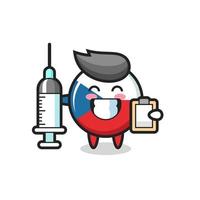 Mascot Illustration of czech flag badge as a doctor vector