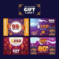 Mid Autumn Gift Card Set vector