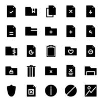 File and Folder Icon Pack with solid icon style vector