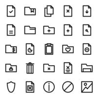 paquete de iconos de archivos y carpetas. iconos en estilo de línea limpia vector