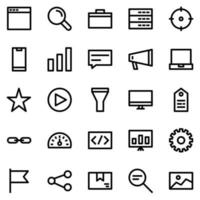 SEO Icon Pack with line icon style vector