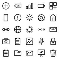 User Interface Icon Pack with line style vector