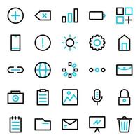 User Interface Icon Pack with colorful line style vector