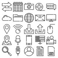 Network Icon Pack with line icon style vector