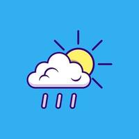 Cloud, sun and rain icon or logo isolated vector