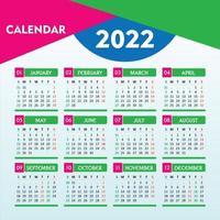 2022 calendar with beautiful geometrical design vector