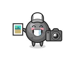 Character Illustration of cannon ball as a photographer vector