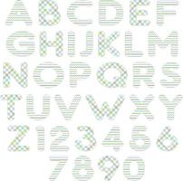 pastel blue green patterns alphabet vector