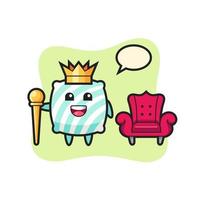 Mascot cartoon of pillow as a king vector