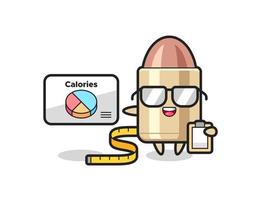 Illustration of bullet mascot as a dietitian vector