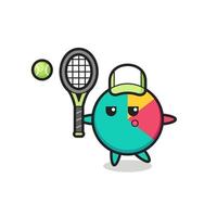Cartoon character of chart as a tennis player vector