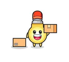 Mascot Illustration of light bulb as a courier vector