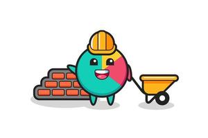 Cartoon character of chart as a builder vector