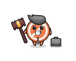 Illustration of stop sign mascot as a lawyer vector